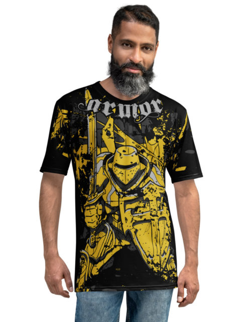 Men's Yellow Armor of God All Over Print Christian T-shirt