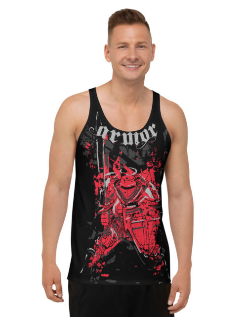 Men's Red Armor of God Ephesians 6:12 Covered In The WORD All Over Print Christian Tank Top