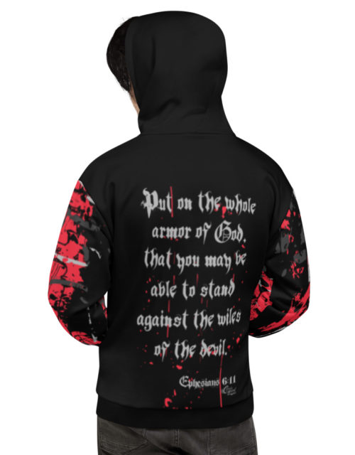 Armor of God Ephesians 6:12 Covered In The WORD All Over Print Christian Hoodie