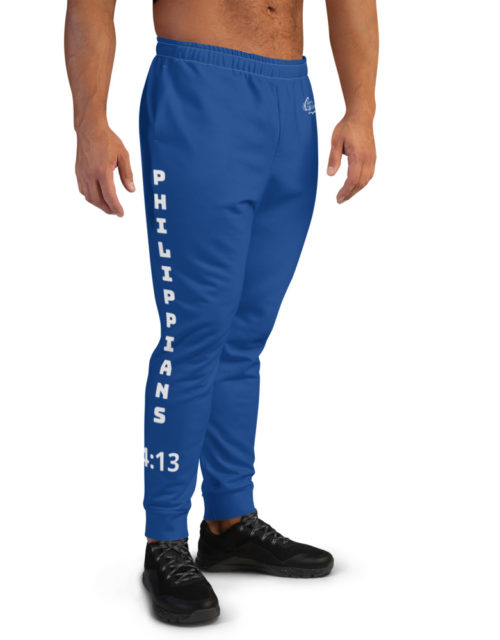 Men's Blue Philippians 4:13 Joggers