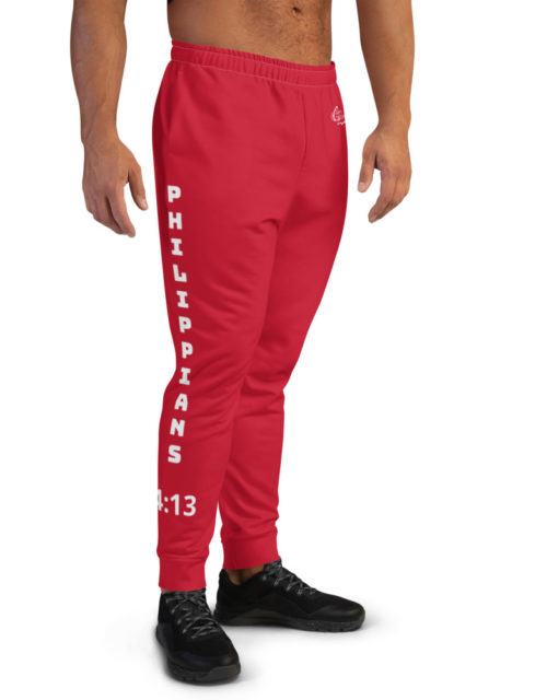 Men's Red Philippians 4:13 Joggers